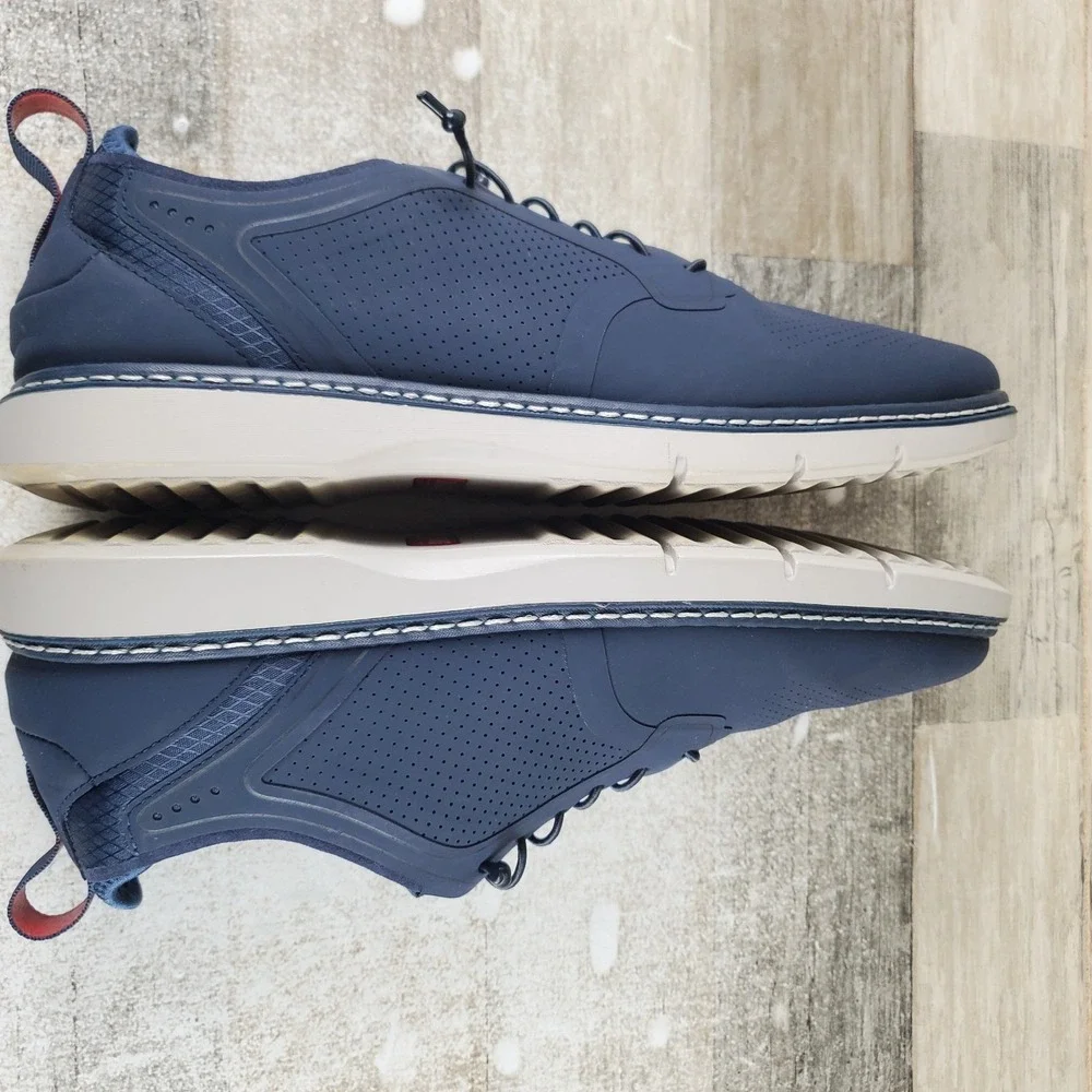 Stacy Adams Syncro Mens Oxford Shoes Sz 10.5 M Navy Leather Lace Up Plain Toe